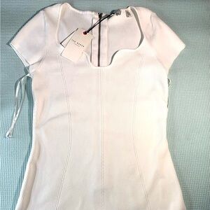 Ted Baker London White Midi Dress